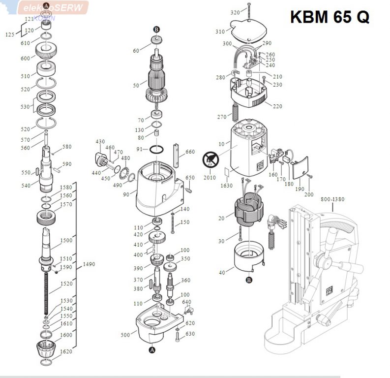 Części do Wiertarki koronkowej Fein KBM 65 Q - UŻYWANE