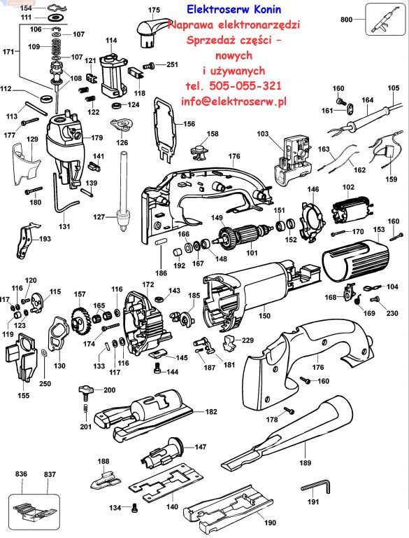 DeWalt DW 321 wyrzynarka schemat
