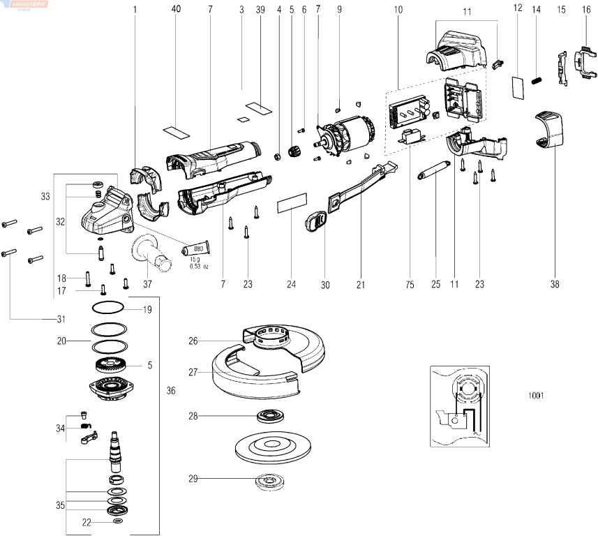 Metabo moduł elektroniczny / elektronika do szlifierki WB 18 LTX BL 180 używana