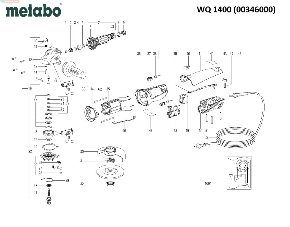 Metabo szlifierka kątowa WQ 1400 00346000