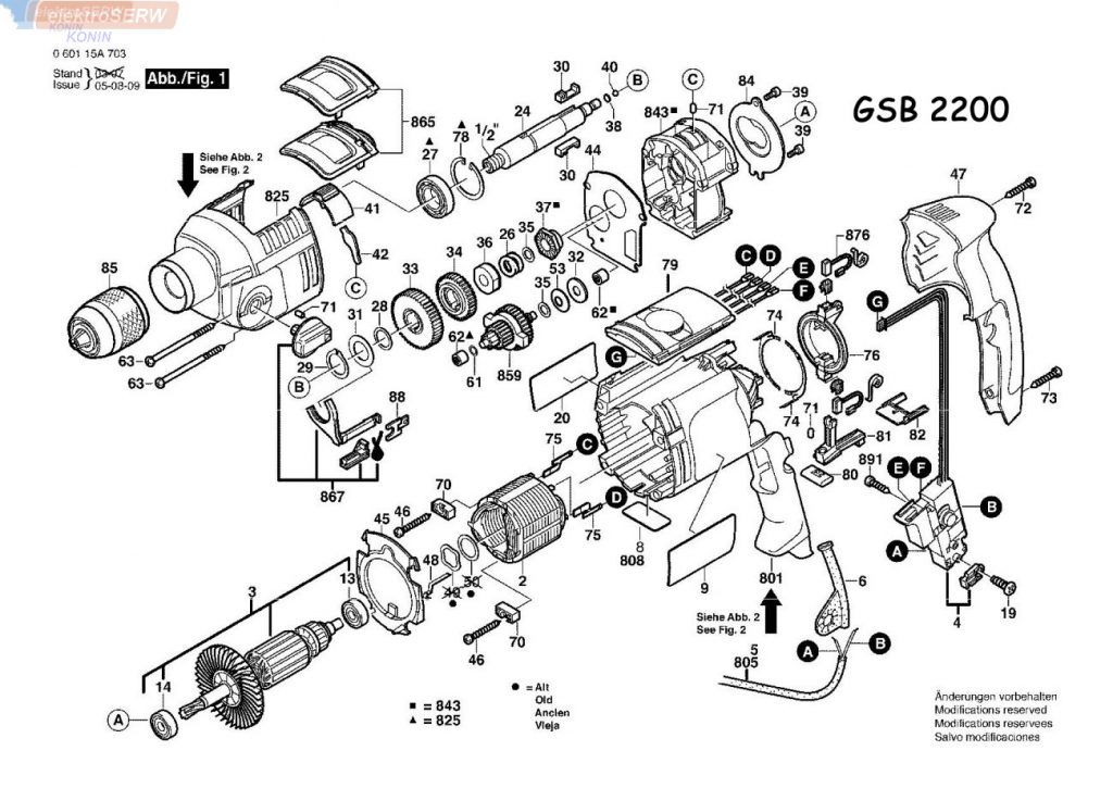BOSCH wirnik  GSB 22-2 RE