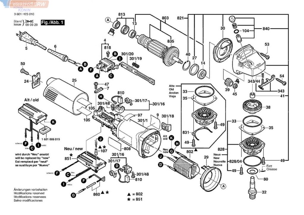 BOSCH cięgno do szlifierki GWS 14 125 CI CIE CIT