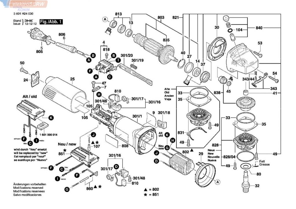 BOSCH cięgno do szlifierki GWS 14 125 CI CIE CIT