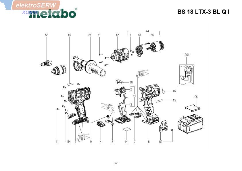 Metabo Obudowa wiertarki BS 18 LTX-3 BL Q I 02355000 343438360