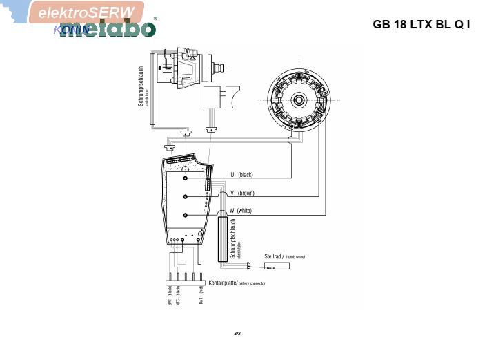 Metabo Elektronika włącznik wiertarki GB 18 LTX BL Q I 03827000 316065400
