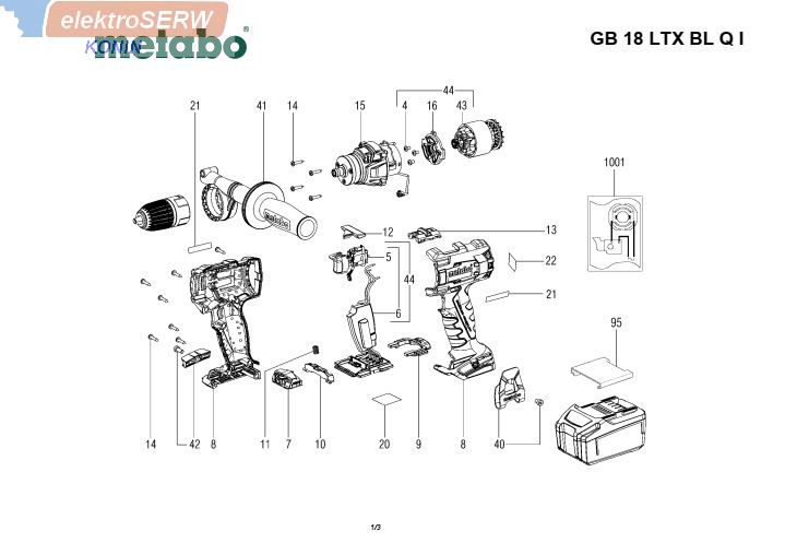 Metabo Elektronika włącznik wiertarki GB 18 LTX BL Q I 03827000 316065400