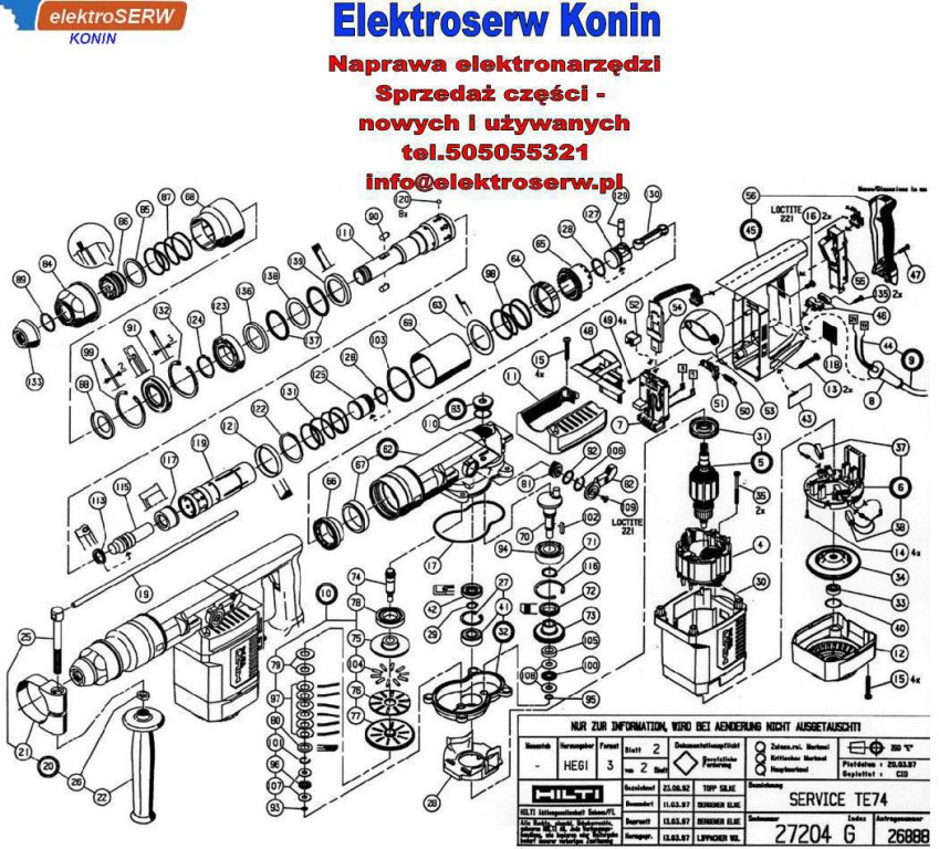 komplet uchwytów bocznych do młotowiertarki Hilti TE 74 206466