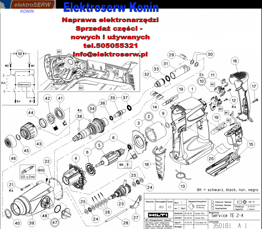 Uchwyt na szczotkę do młotowiertarki HILTI TE 2 M 354544 354623