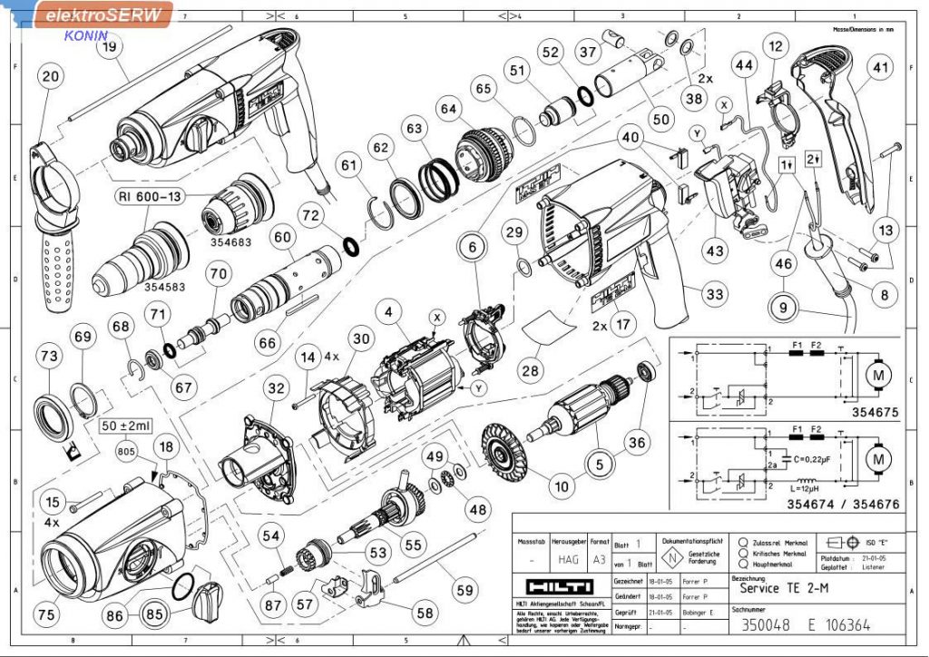 Uchwyt na szczotkę do młotowiertarki HILTI TE 2 M 354544 354623