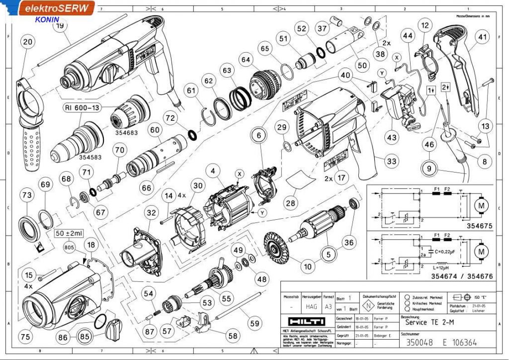 Osłona uchwytu do młotowiertarki HILTI TE 2 M 354544 354644